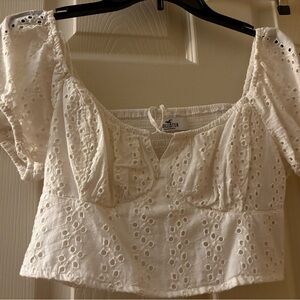 Hollister White Eyelet Women's Top